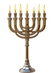 Fototapeta premium Symbol of Jewish holiday with lit candles