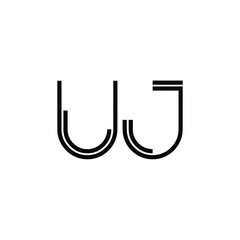 UJ monogram logo design letter text name symbol monochrome logotype alphabet character simple logo