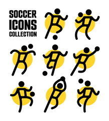 soccer icon collection. football pictogram in a set. sport icon pictogram.