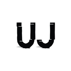 UJ monogram logo design letter text name symbol monochrome logotype alphabet character simple logo