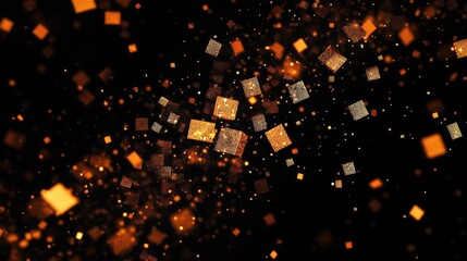 Vibrant golden sparks against a dark background, evoking a sense of excitement and celebration.