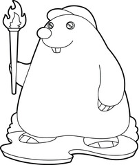 Mole Torch Animal Vector Graphic Art Illustration