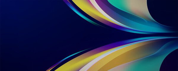 Colorful waves technology abstract blue background
