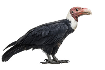Obraz premium Majestic Andean Condor with Striking Red Head and Black Feathers on Transparent Background