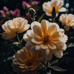 Fototapeta premium yellow and white chrysanthemum