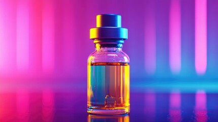 Vaccine dose within glass vial, part of global health initiatives.