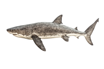 A large shark is swimming in the ocean