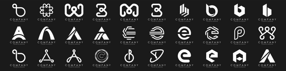 modern alphabet, trendy letters logo design. vector illustration