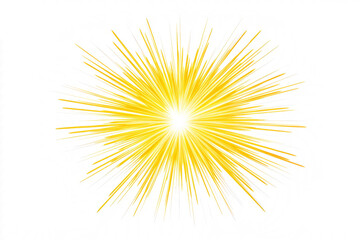 Obraz premium sun rays effect with bright yellow rays and glowing highlights isolated on white background