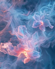 Obraz premium Dreamlike Delicate Smoke Tendrils in Ethereal Colors and Shapes