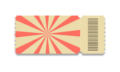 Ticket template isolated on white background.