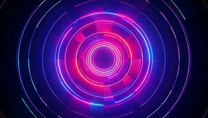 青と紫が円を描くサイバーパンクで抽象的な壁紙