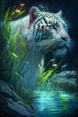 Tiger Animal Portrait Painting Wildlife