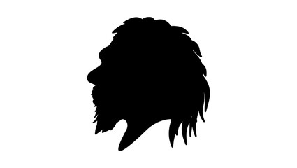 neanderthal symbol, black isolated silhouette