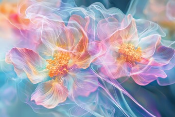 Surreal Fusion of Quantum Physics with Nature Through Ethereal Blooms