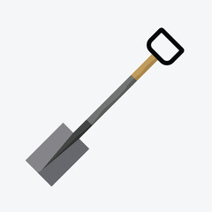 a flat-shaped shovel for digging soil