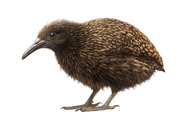 Fototapeta premium Close-Up of a Kiwi Bird on Transparent Background Showcasing Unique Feathers and Long Beak
