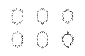 Victorian Ornate Vintage Frames Line Art Bundle