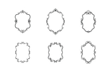 Victorian Ornate Decorative Frames Line Art Bundle