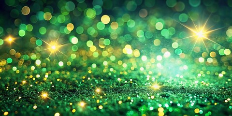 Obraz premium Magical Green Sparkle Bokeh Background: Dreamy Glitter Fantasy Celebration