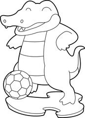 Crocodile Soccer player Soccer Animal Vector Graphic Art Illustration