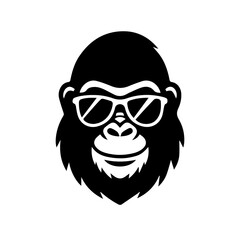 Illustration Gorilla Face Silhouette Vector File