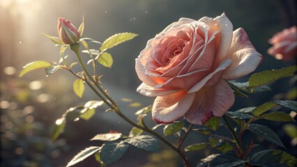 red rose on a yellow background