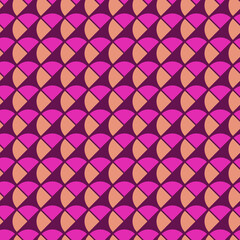 Vector quarter of circle pattern. Quarter tile wallpaper and white background.