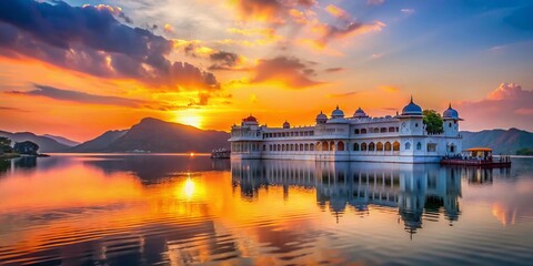 Majestic Lake Palace Udaipur: Sunrise Over Sparkling Waters