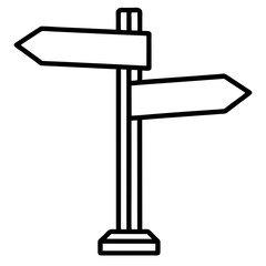 Creative Line Art Signposts in Vector