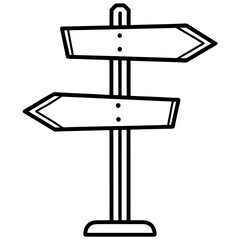 Creative Line Art Signposts in Vector