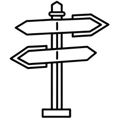Creative Line Art Signposts in Vector