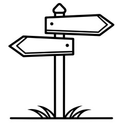 Fototapeta premium Creative Line Art Signposts in Vector