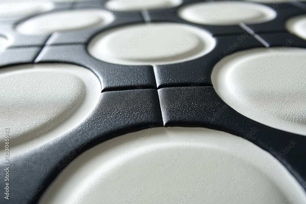 Aufkleber Abstract close-up of a textured surface with contrasting black and white circular patterns.