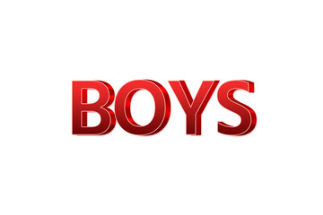 Boys 3d text effect