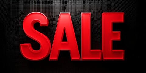 Bright red sale sign promoting discounts in a retail environment