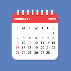 Letter calendar for March 2025. The week begins on Sunday. Time, planning and schedule concept. Flat design. Removable calendar for the month.