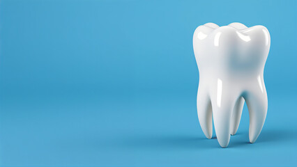 tooth on blue background