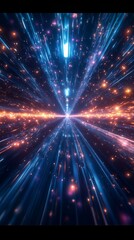 Obraz premium Futuristic Light Speed Travel Through Space - Made with Generative AI