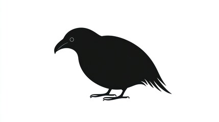 Obraz premium Black Bird Silhouette: A Minimalist Avian Illustration
