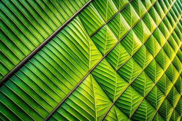 Minimalist Green Leaf Pattern: Vibrant Nature Photography Background