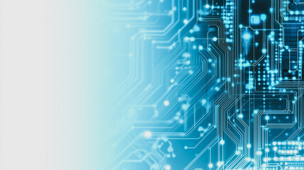 Fototapeta premium Circuitry Abstract: A vibrant, abstract illustration of a circuit board, showcasing the intricate pathways of electronic data flow.