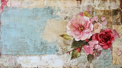Shabby chic collage canolli, scrapbook paper, old paper, vintage