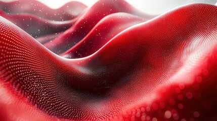 Abstract Red Wave Pattern Background with Soft Light Effects