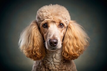 Minimalist White Poodle Portrait: Elegant Canine Photography