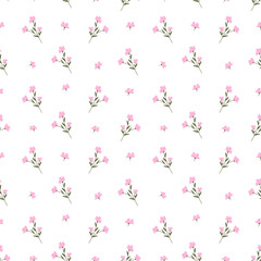 seamless pattern with pink flowers