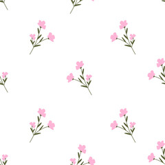 seamless pattern with pink flowers