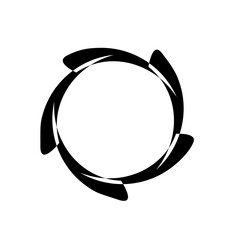 Modern Monochrome Circular Wave Shape Graphic,Abstract Black Rotating Circle for Logo and Branding
