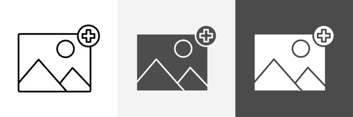 Add Picture icon set vector art