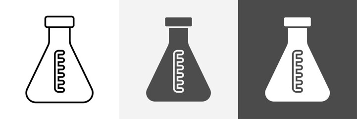 Chemistry Flask Icon set vector art